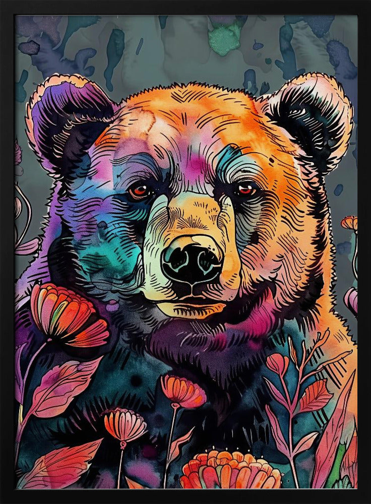 Tierbär Aquarell Tierkunst 2 | Poster