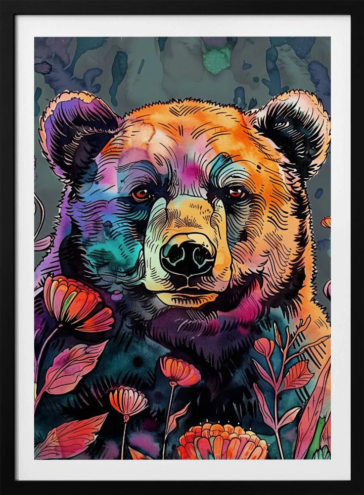 Tierbär Aquarell Tierkunst 2 | Poster