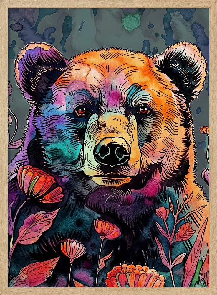 Tierbär Aquarell Tierkunst 2 | Poster