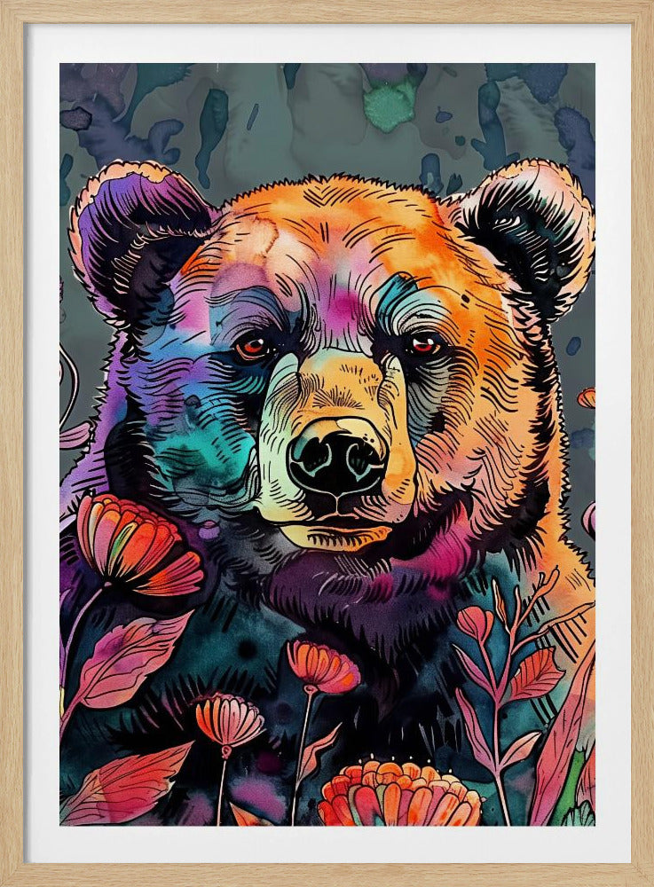 Tierbär Aquarell Tierkunst 2 | Poster