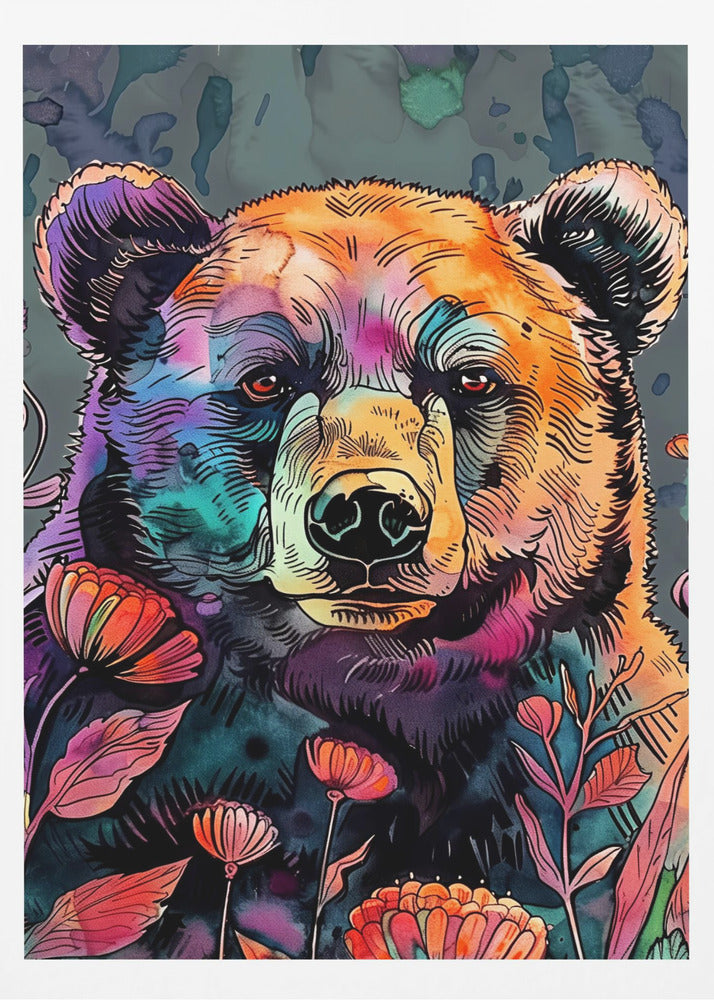Tierbär Aquarell Tierkunst 2 | Poster
