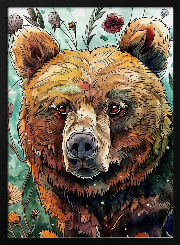 Tierbär Aquarell Tierkunst 1 | Poster