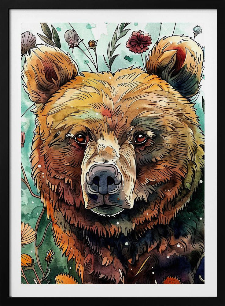 Tierbär Aquarell Tierkunst 1 | Poster