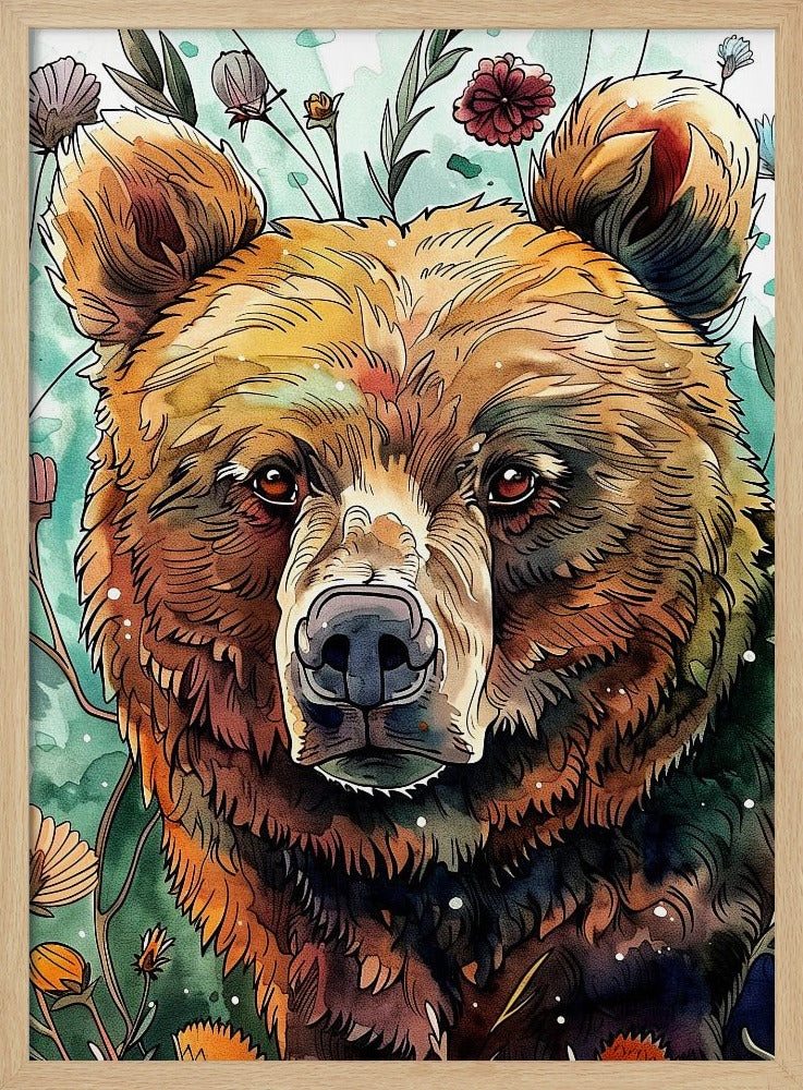 Tierbär Aquarell Tierkunst 1 | Poster