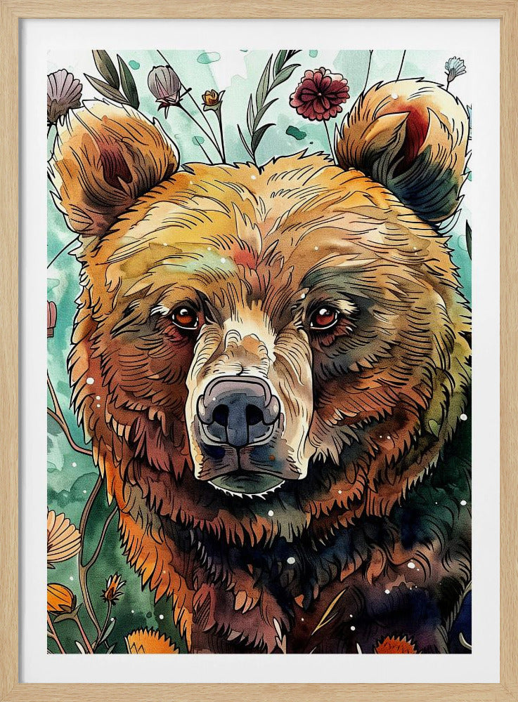 Tierbär Aquarell Tierkunst 1 | Poster