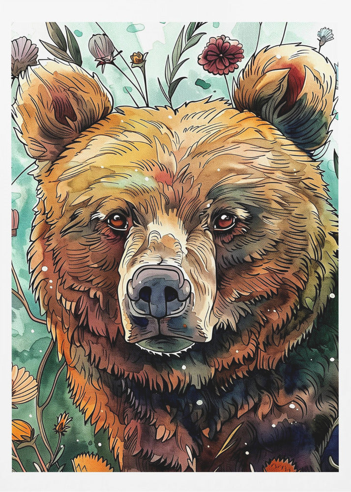 Tierbär Aquarell Tierkunst 1 | Poster