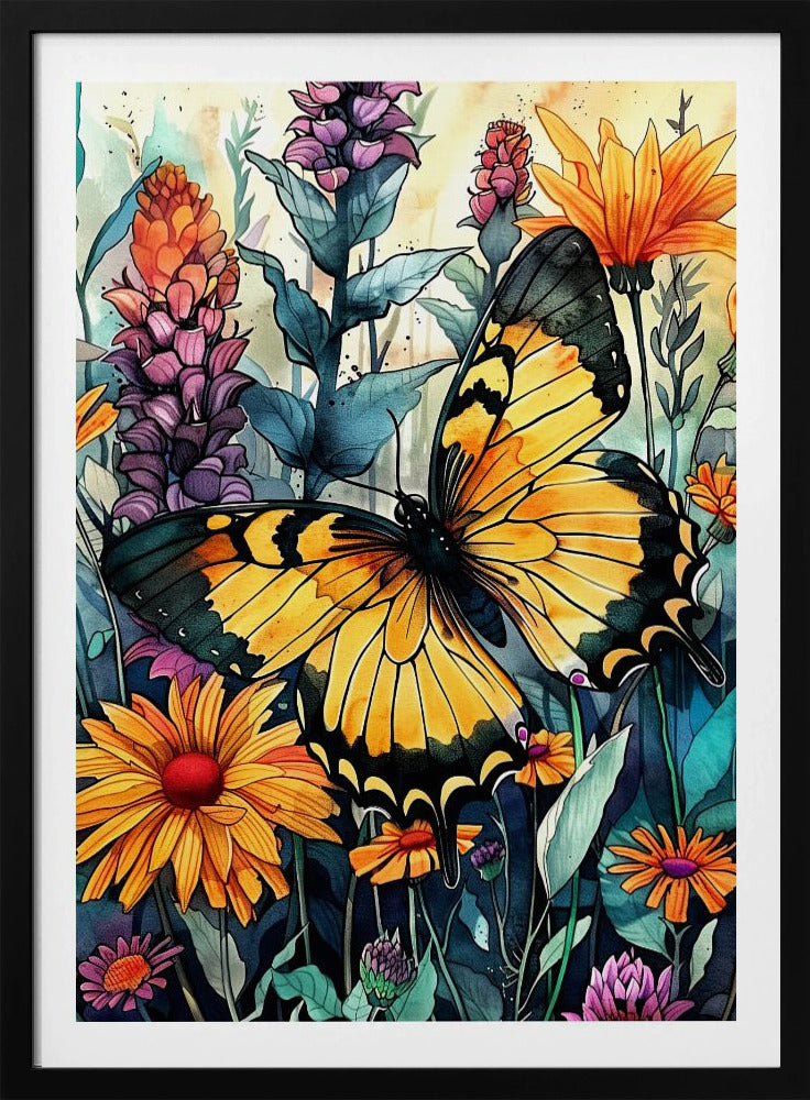 Schmetterling Aquarell Tierkunst 3 | Poster