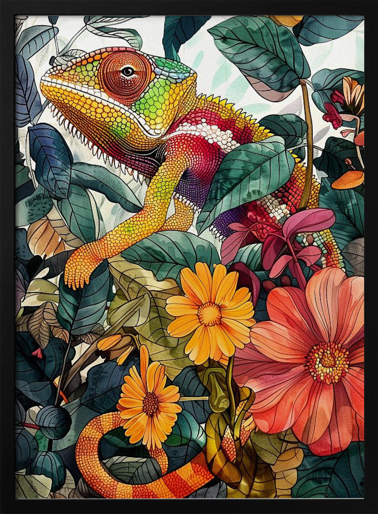 Chamäleon Aquarell Tierkunst 2 | Poster