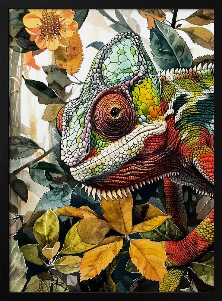 Chamäleon Aquarell Tierkunst 3 | Poster