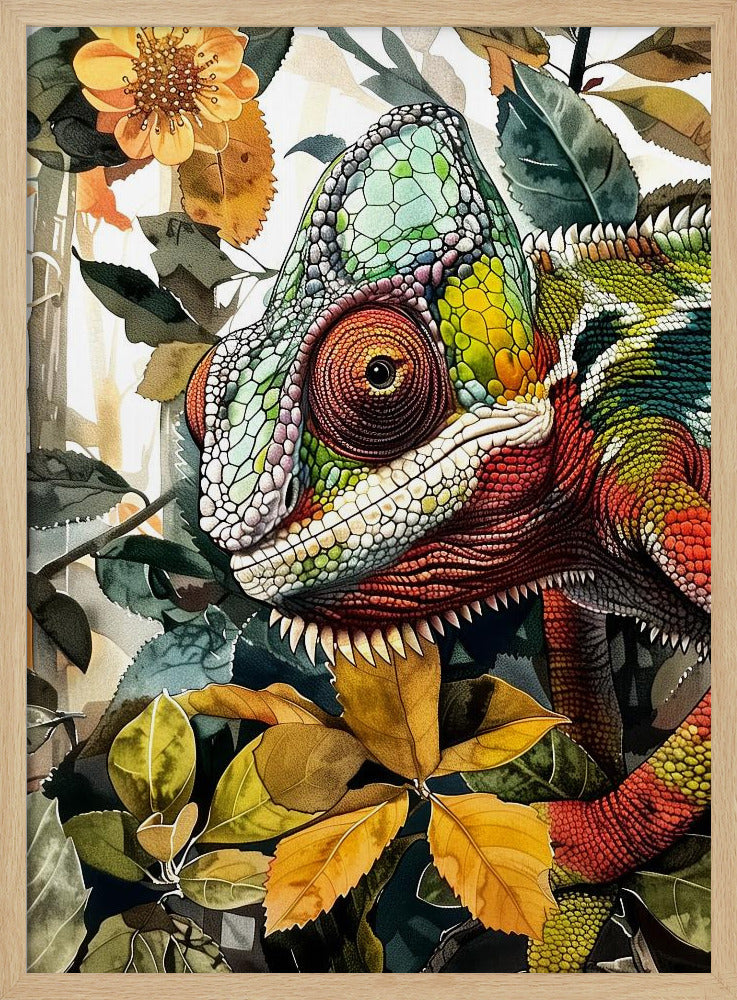 Chamäleon Aquarell Tierkunst 3 | Poster