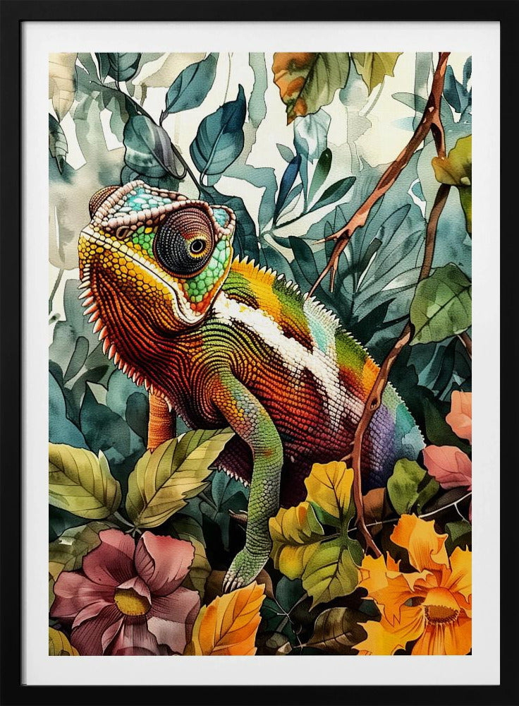 Chamäleon Aquarell Tierkunst 4 | Poster