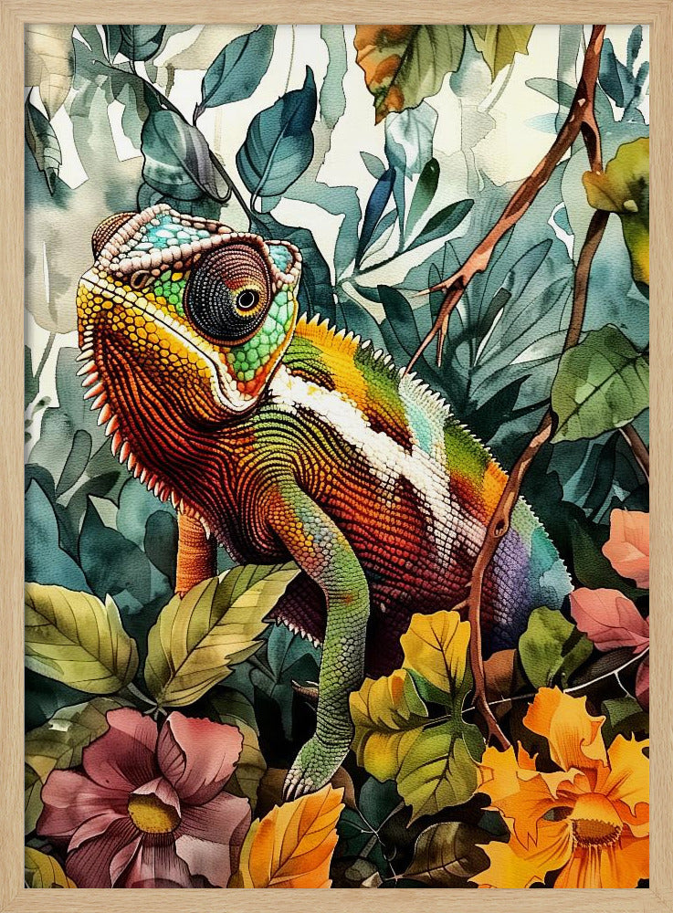 Chamäleon Aquarell Tierkunst 4 | Poster