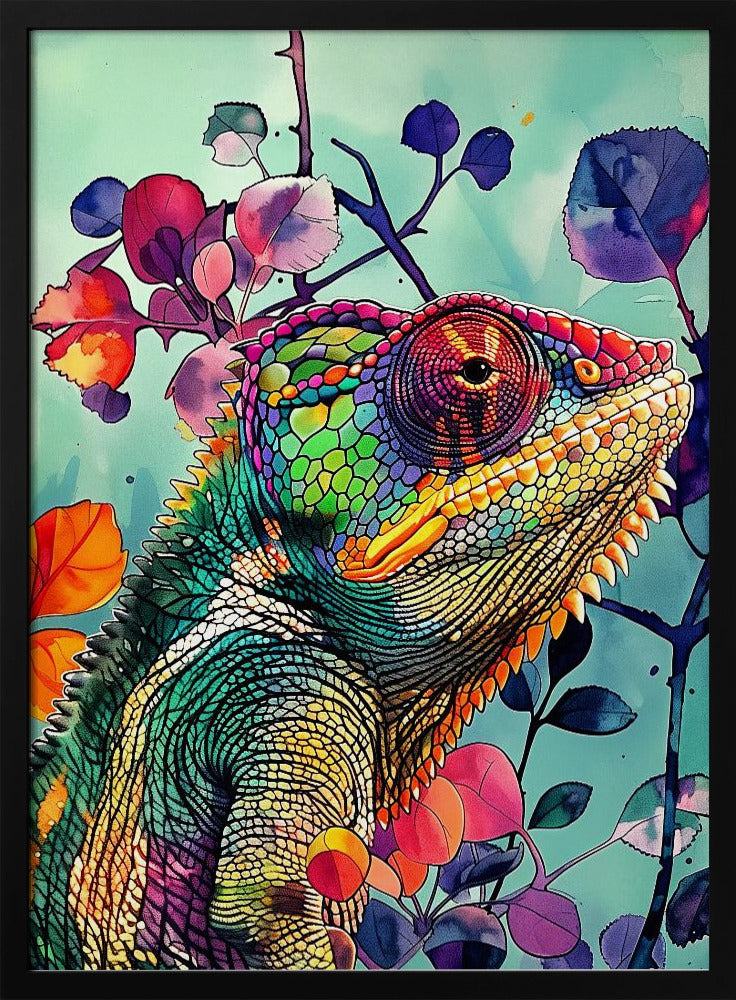 Chamäleon Aquarell Tierkunst 5 | Poster
