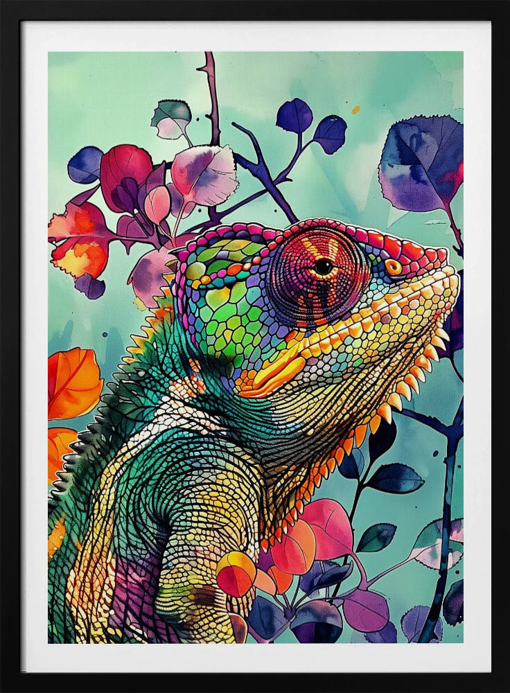 Chamäleon Aquarell Tierkunst 5 | Poster
