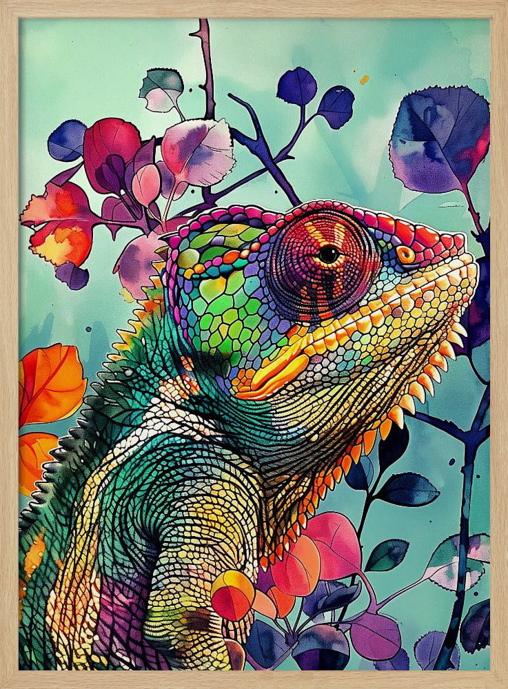 Chamäleon Aquarell Tierkunst 5 | Poster