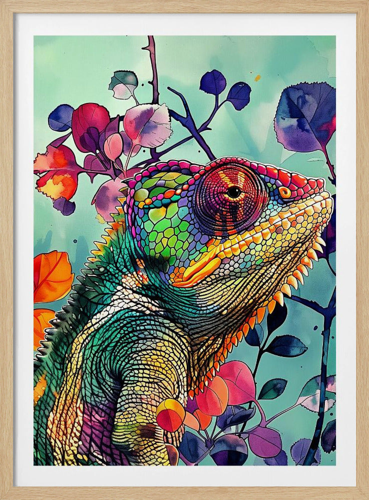 Chamäleon Aquarell Tierkunst 5 | Poster
