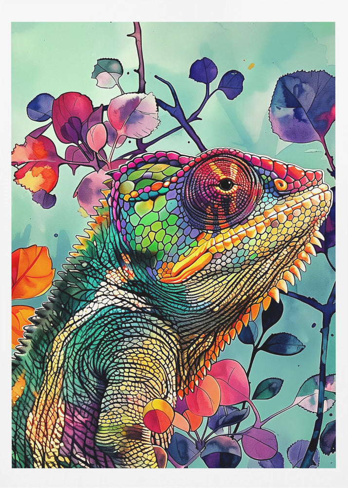 Chamäleon Aquarell Tierkunst 5 | Poster