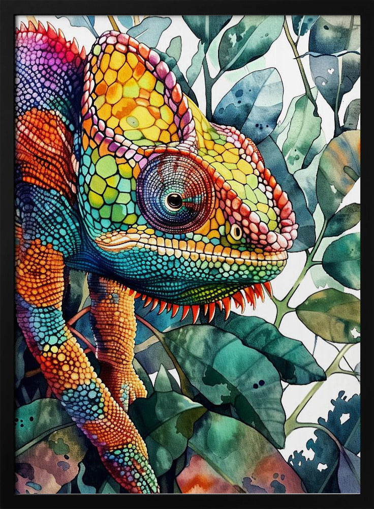 Chamäleon Aquarell Tierkunst 6 | Poster