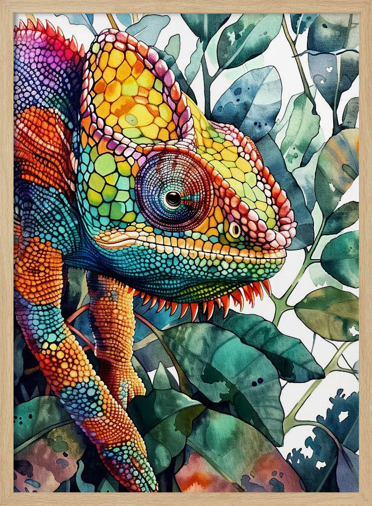 Chamäleon Aquarell Tierkunst 6 | Poster