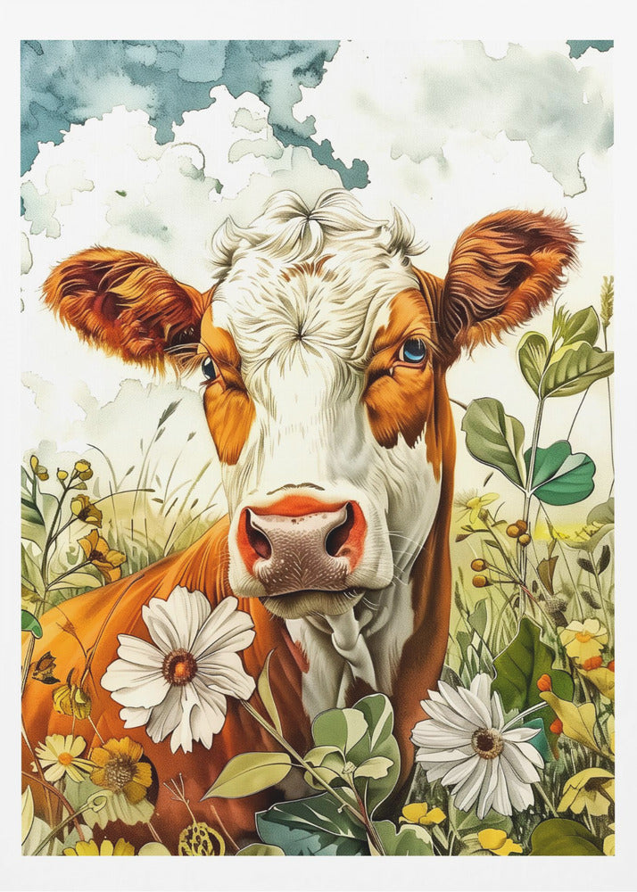 Kuh Aquarell Tierkunst 2 | Poster
