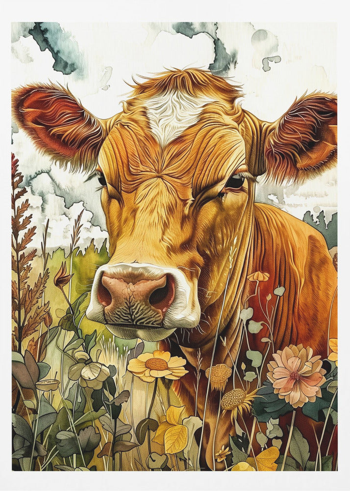 Kuh Aquarell Tierkunst 3 | Poster