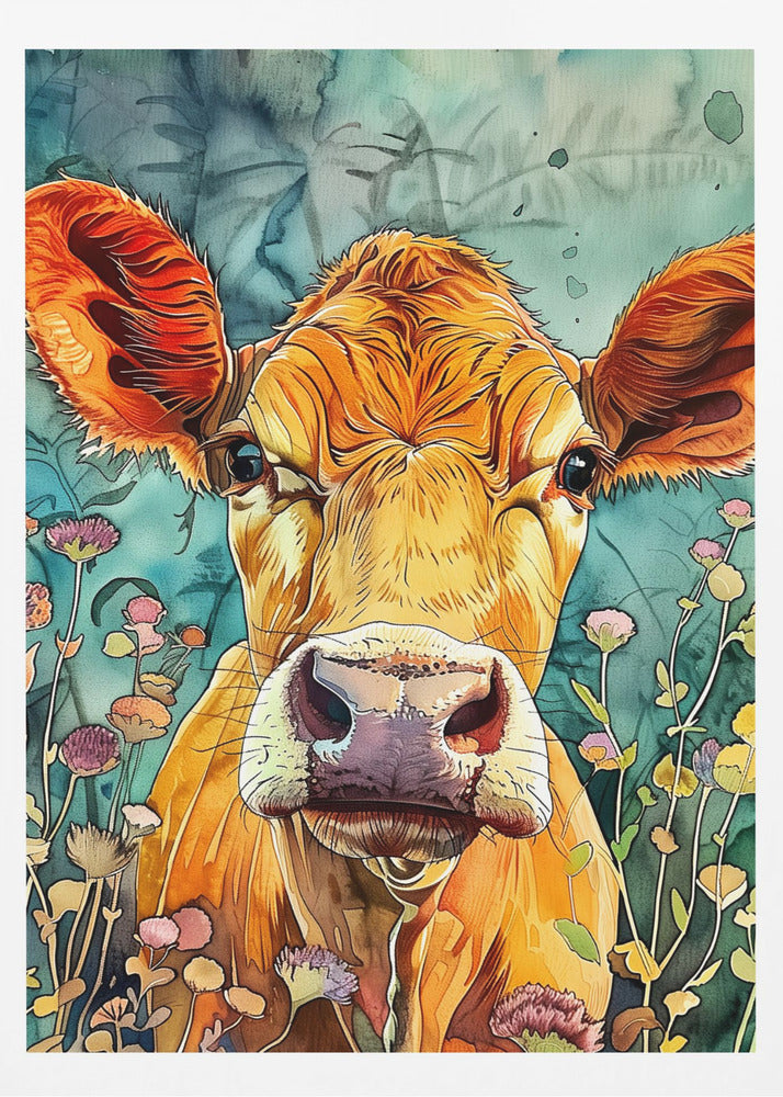 Kuh Aquarell Tierkunst 4 | Poster