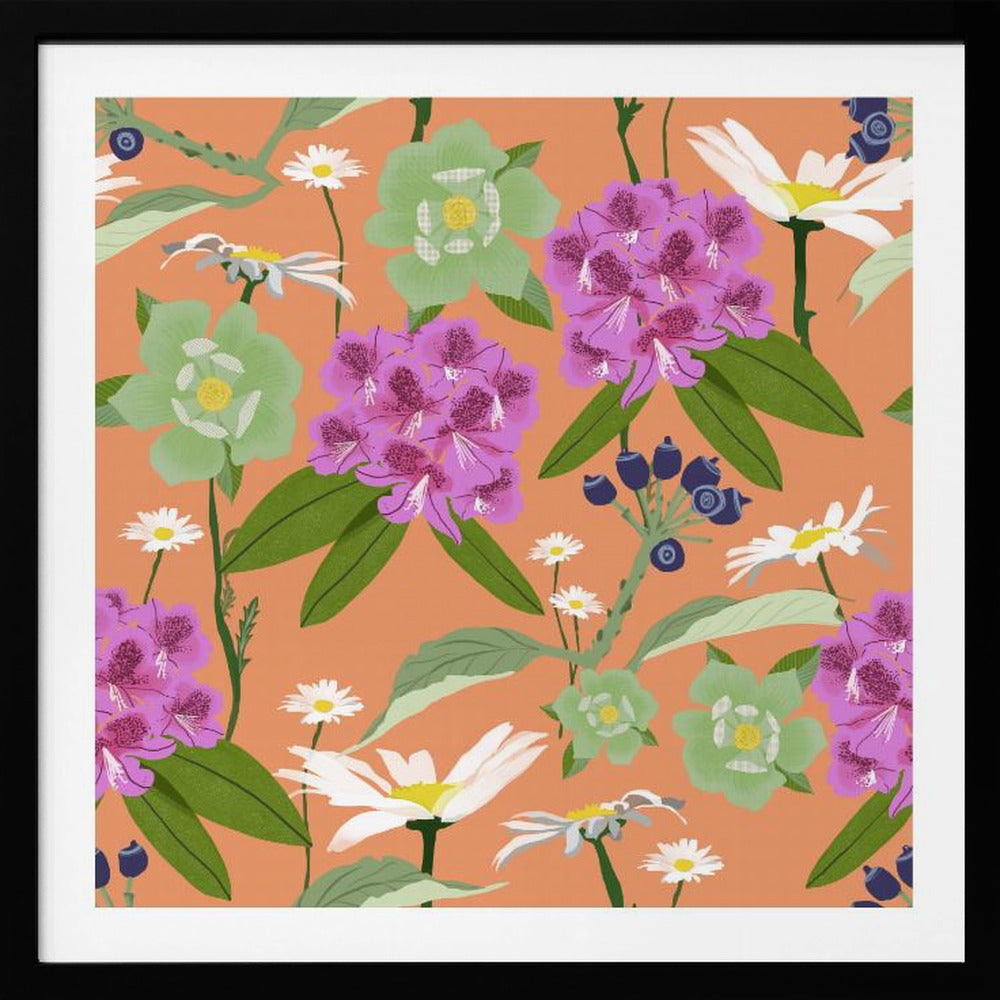 Rhododendrons and daisies | Poster