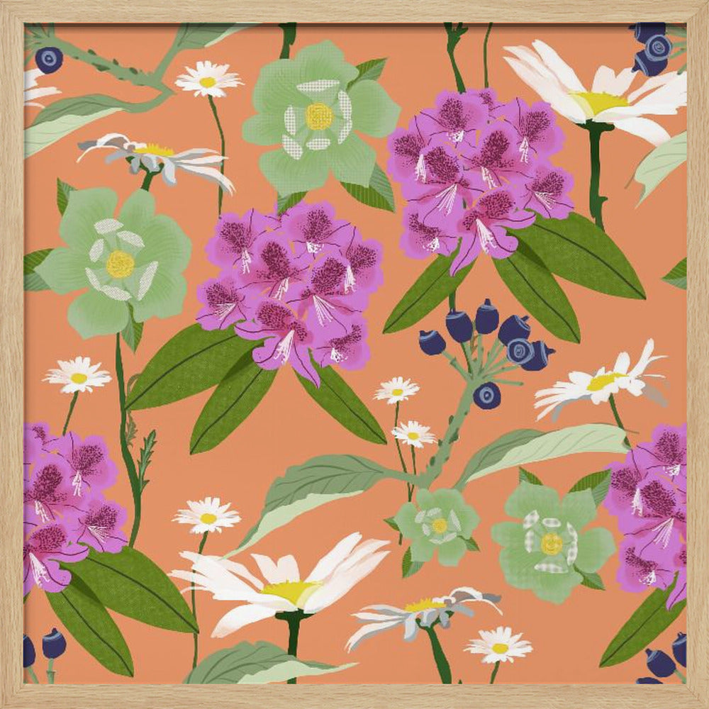 Rhododendrons and daisies | Poster