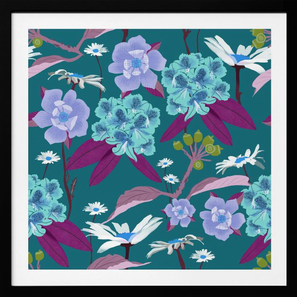 Rhododendrons and daisies | Poster