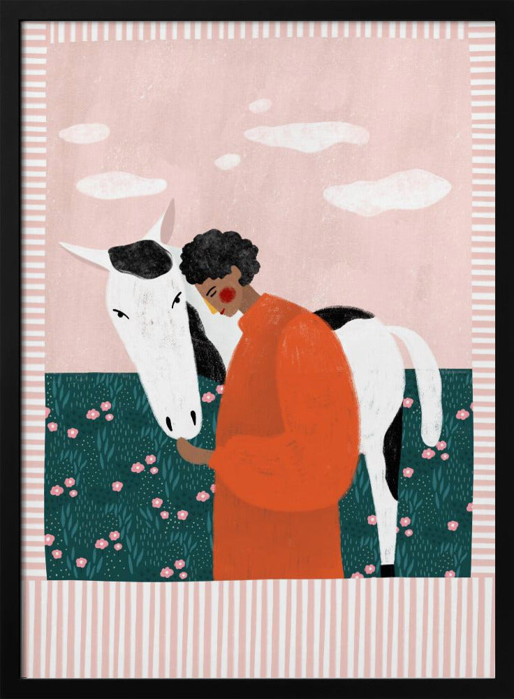 Lebendiges Mädchen und Pferd | Poster