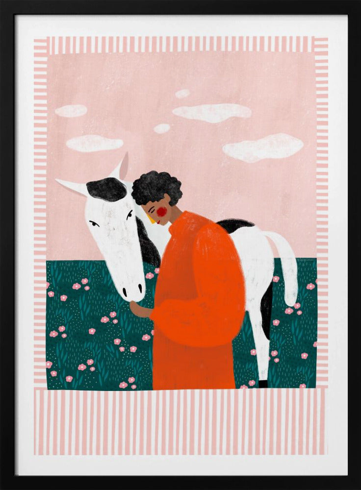 Lebendiges Mädchen und Pferd | Poster