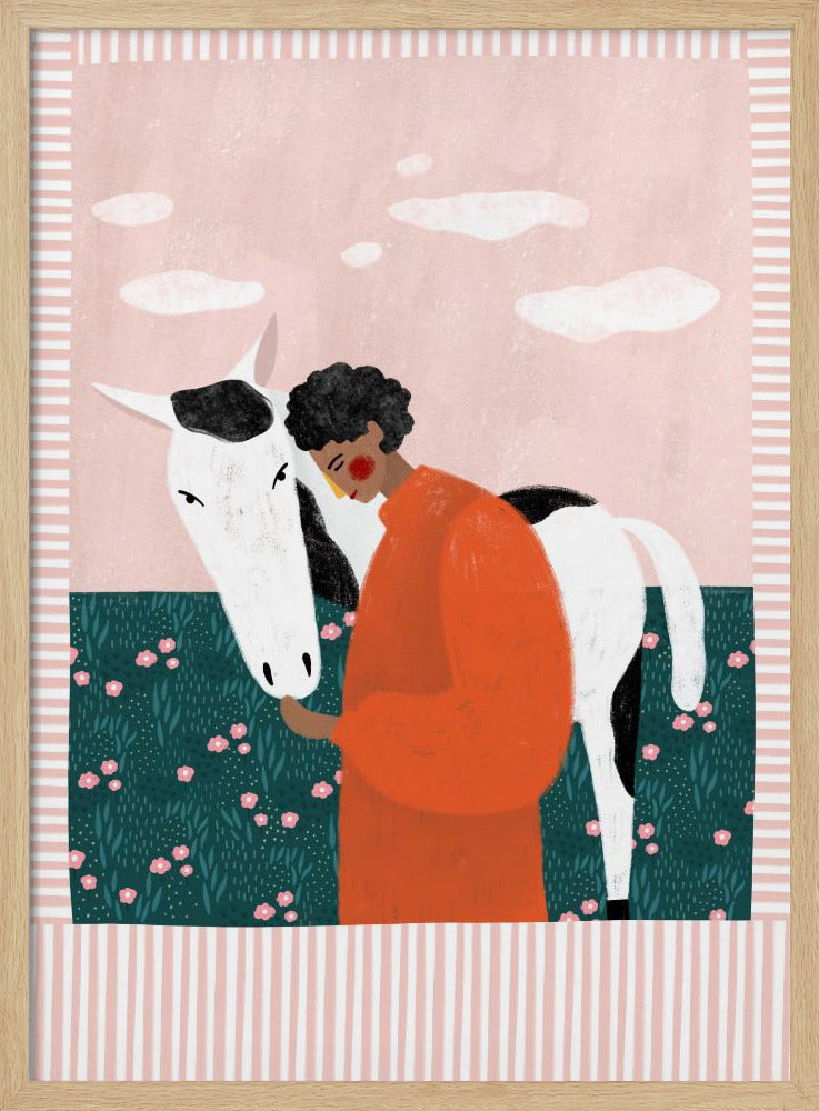 Lebendiges Mädchen und Pferd | Poster