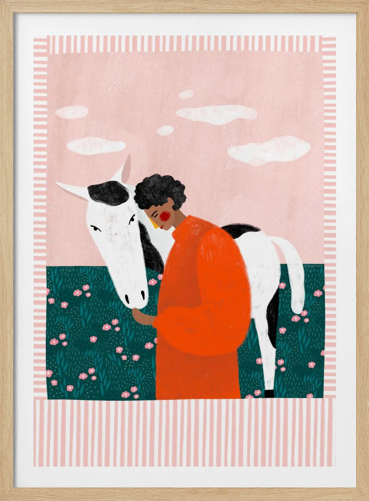 Lebendiges Mädchen und Pferd | Poster