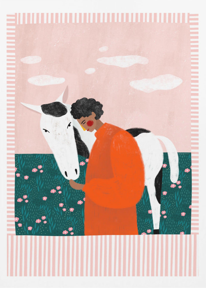 Lebendiges Mädchen und Pferd | Poster