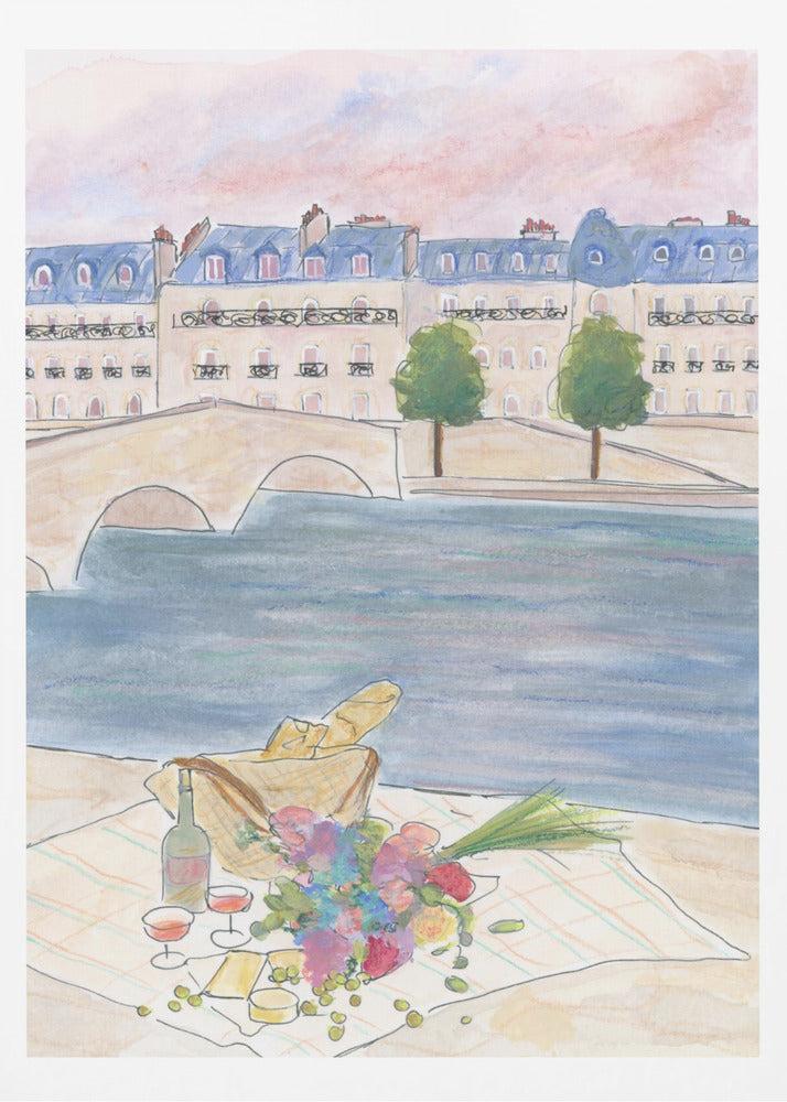Pariser Picknick an der Seine | Poster