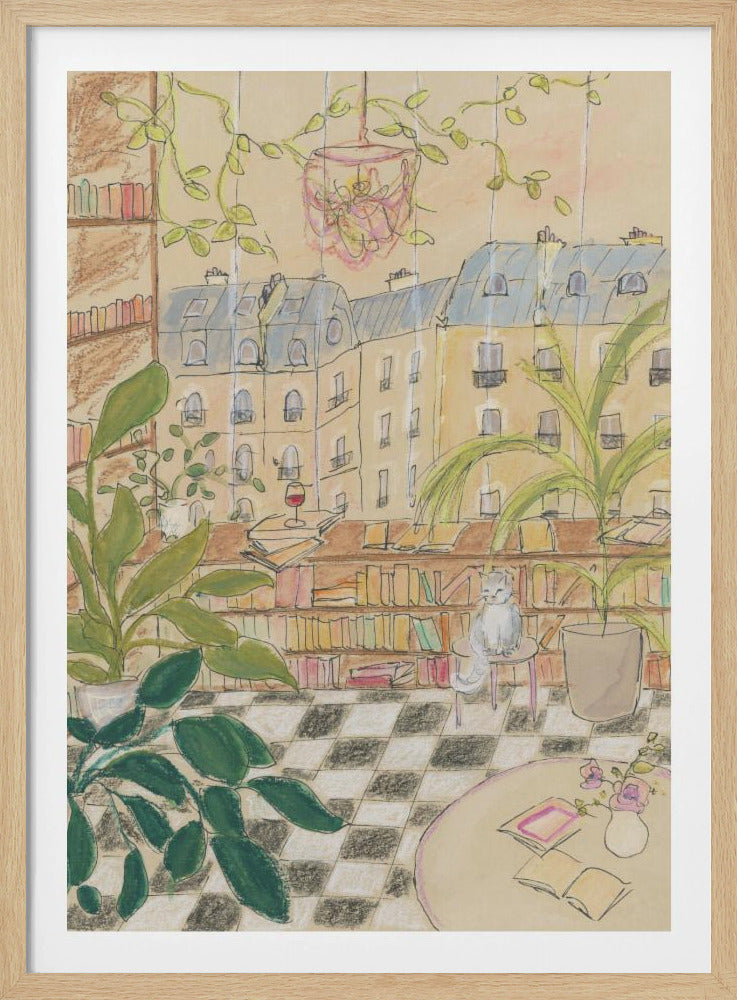 Antike Pariser Buchladenkatze | Poster