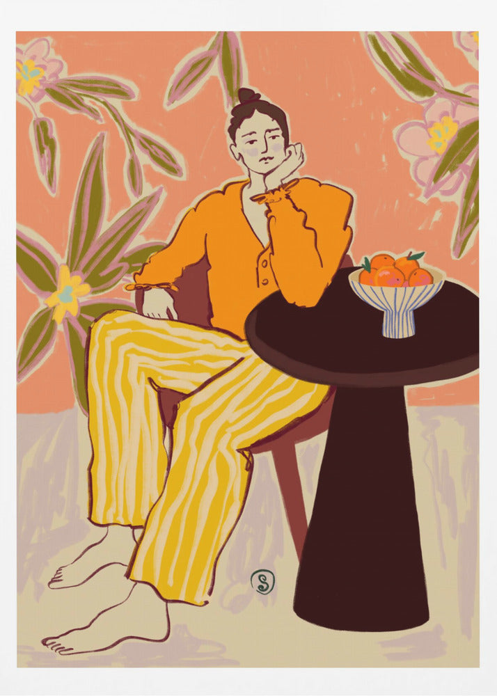 Frau mit Orangen | Poster