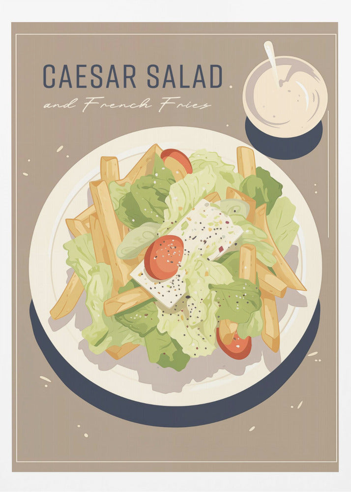 Caesar Salat und Pommes Frites | Poster