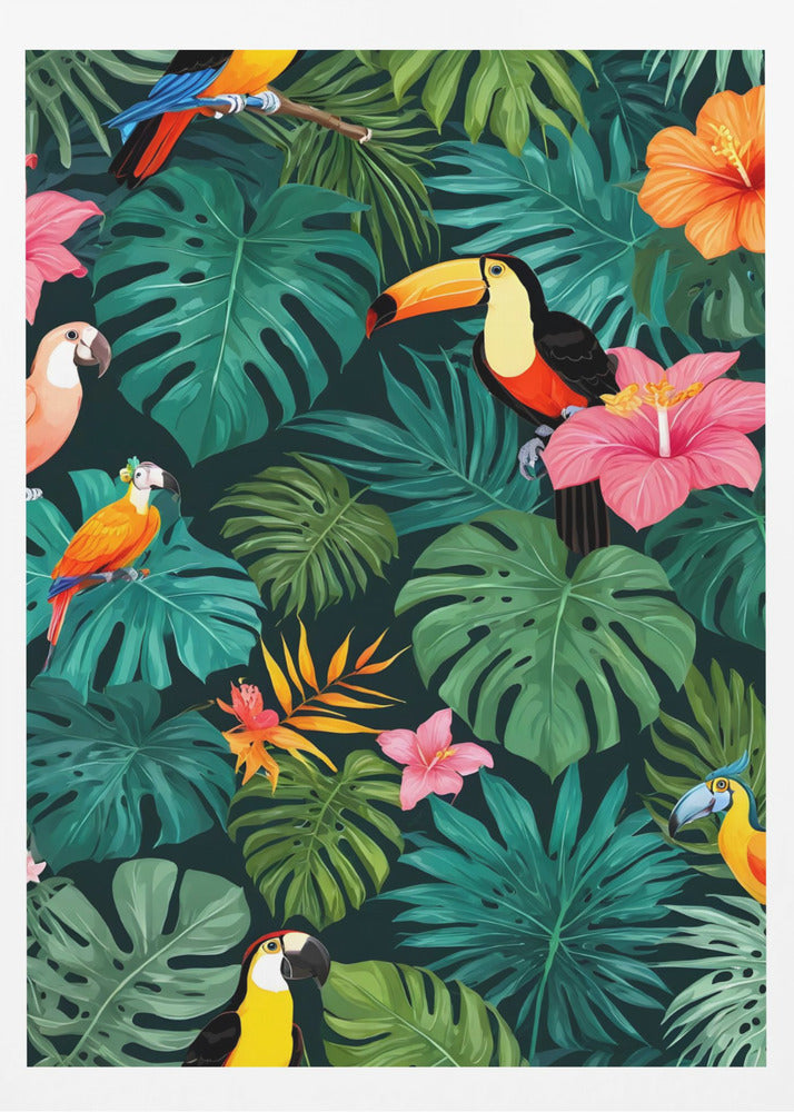 Tropical Paradise Jungle Pattern | Poster