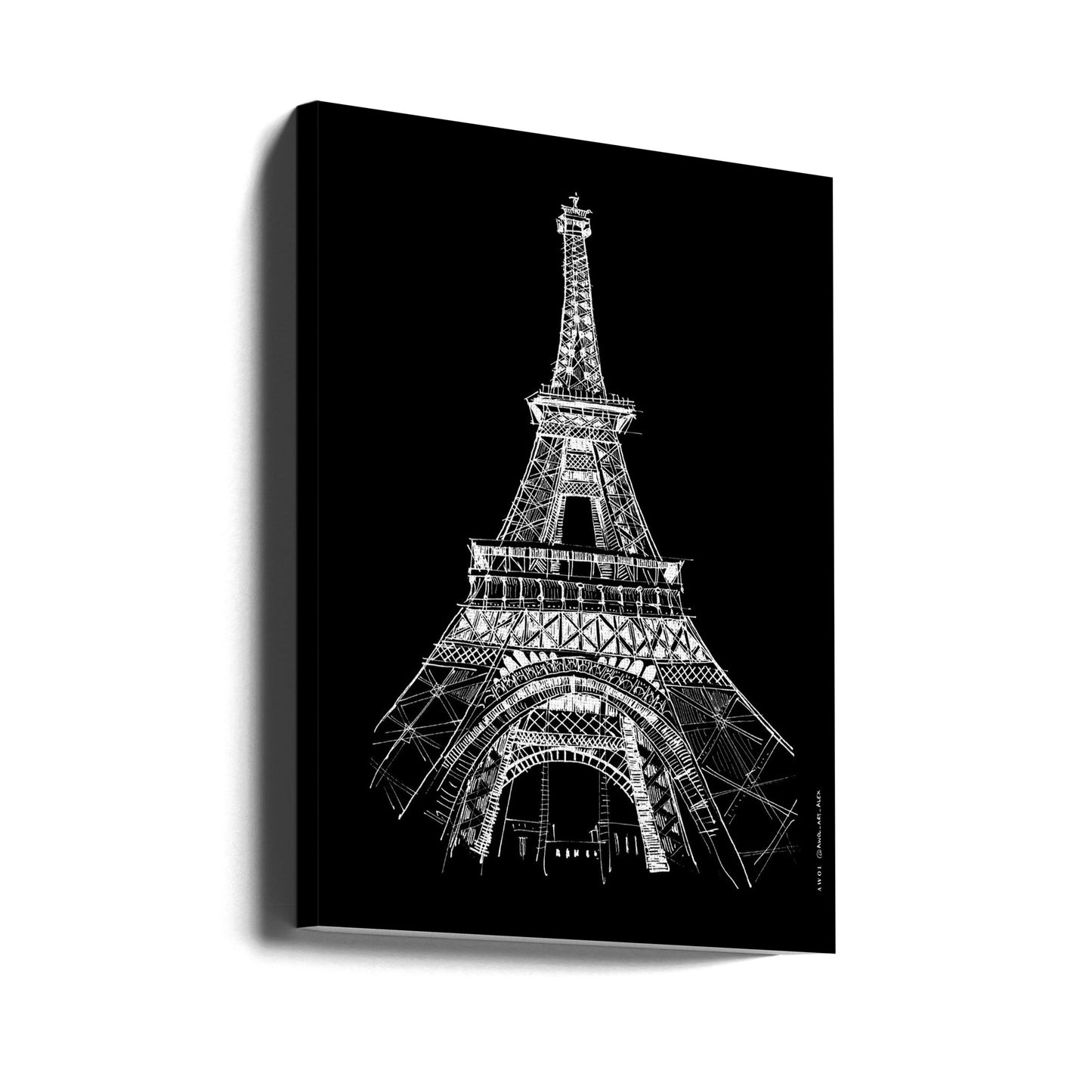 Eiffelturm-Architekturzeichnung, Pariser Stadtkunstdruck | Leinwand-Bilder