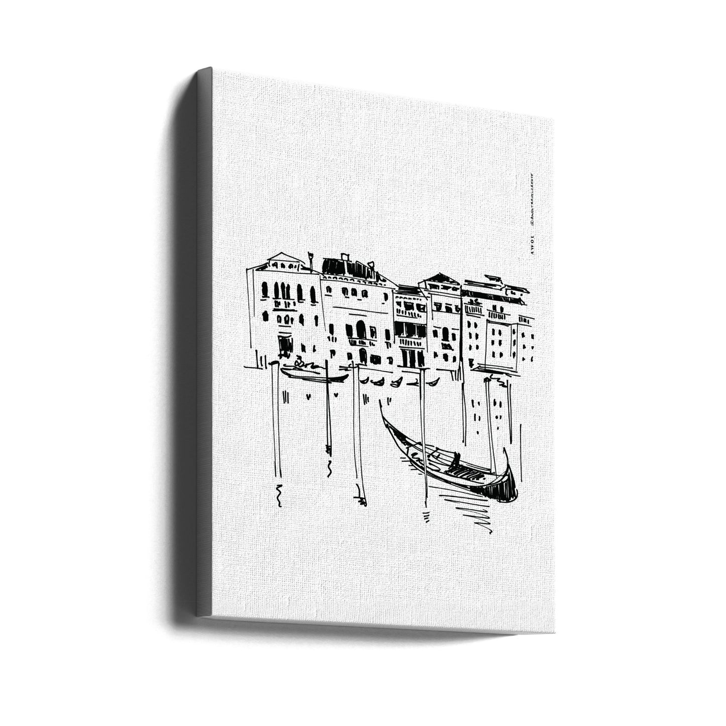 Grand Canal de Venise avec gondole, impression d'art de voyage en Italie | Tableaux sur Toile