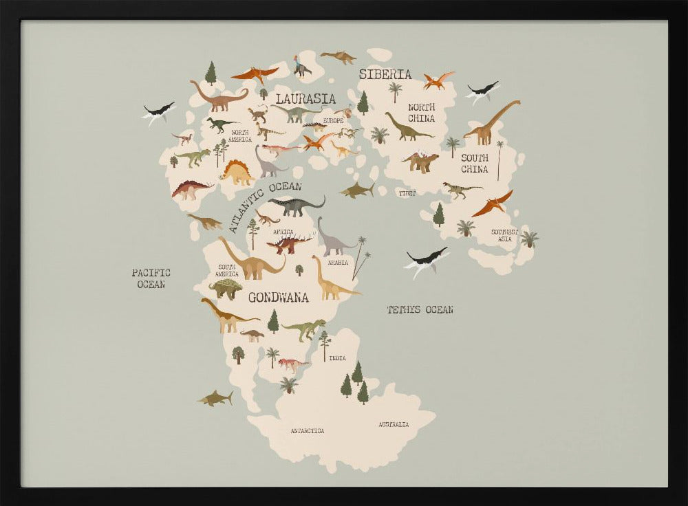 Prehistoric World Map | Poster