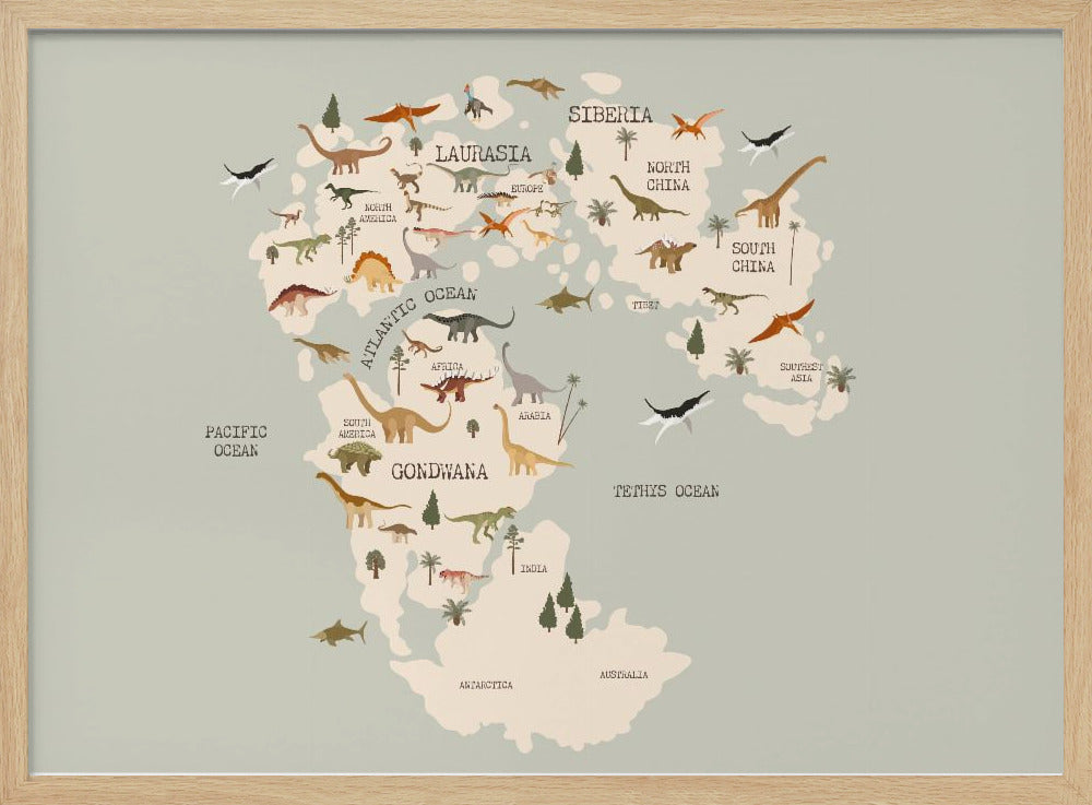Prehistoric World Map | Poster