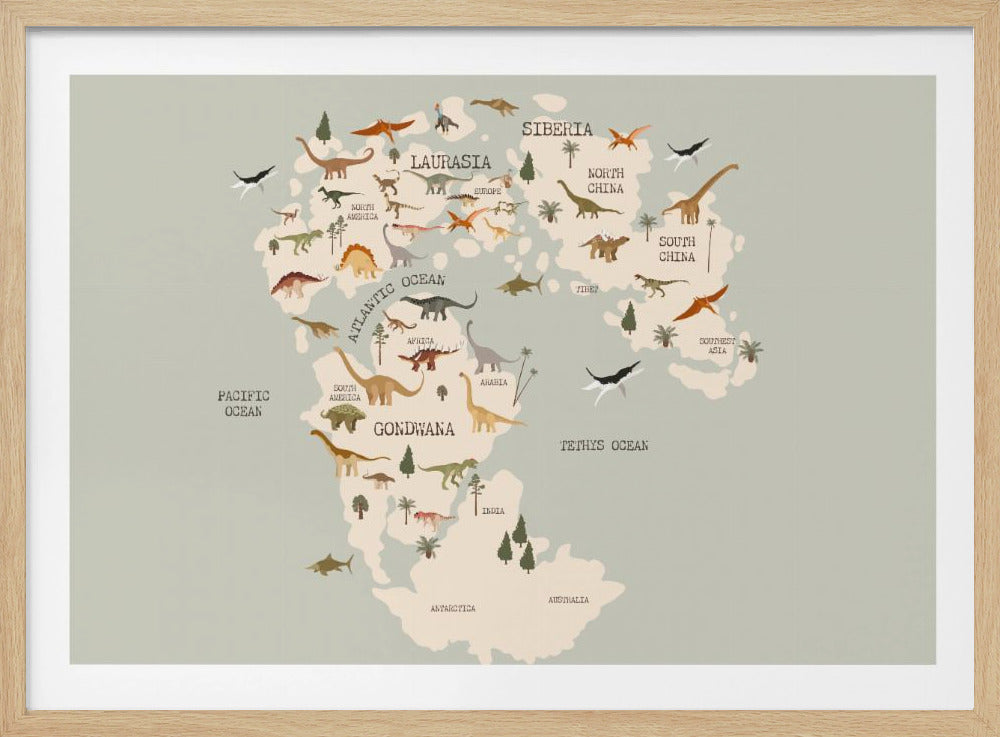 Prehistoric World Map | Poster