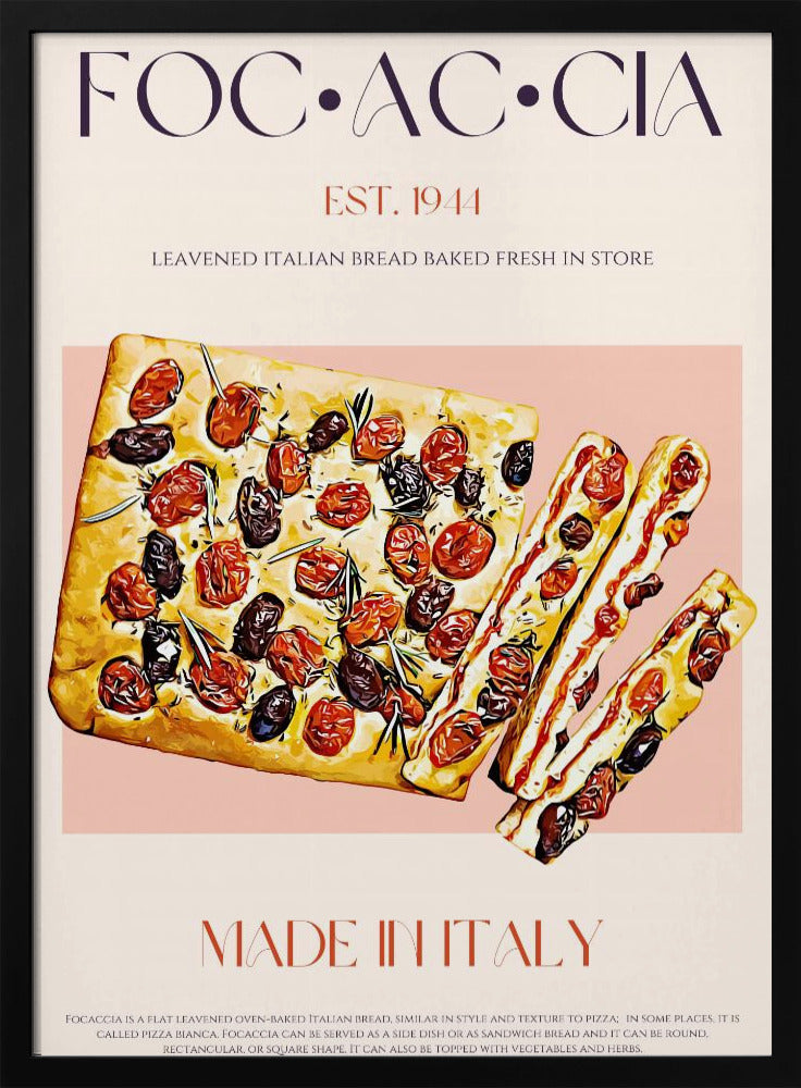 Italienisches Brot mit Tomaten und Oliven | Poster