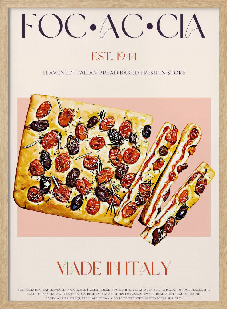 Italienisches Brot mit Tomaten und Oliven | Poster