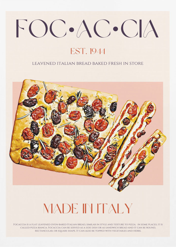 Italienisches Brot mit Tomaten und Oliven | Poster