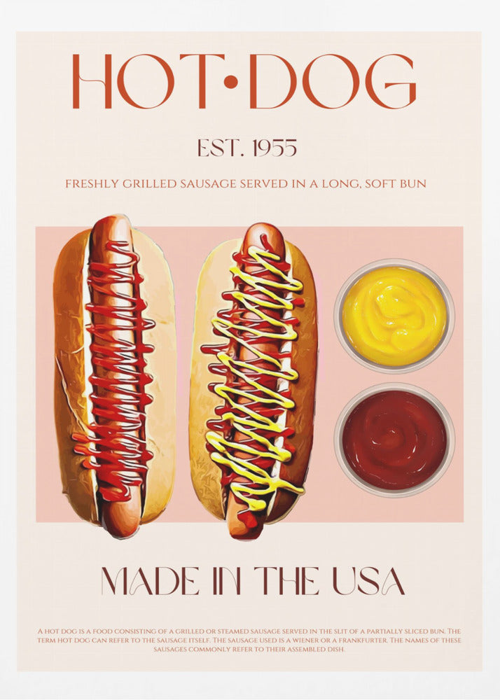 Hot Dogs mit Senf und Ketchup | Poster