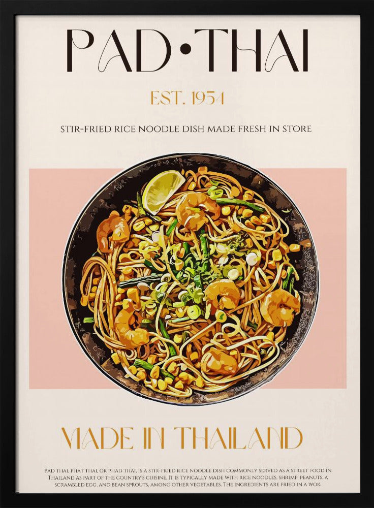Elegante Illustration von Pad Thai | Poster