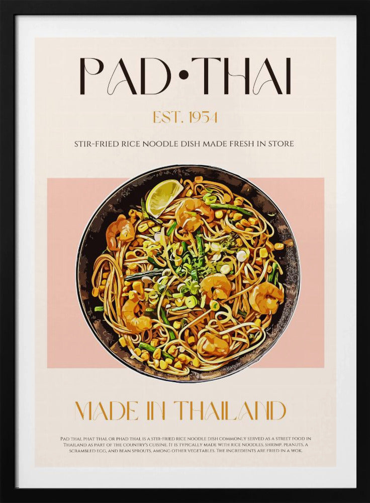 Elegante Illustration von Pad Thai | Poster